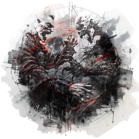 Kapitola Rex Noctis – noční stvůra v černé a rudé kresbě